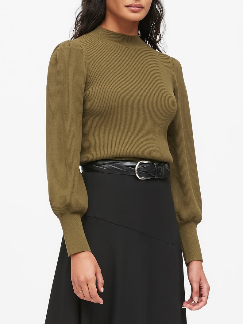 Puff-Sleeve Cropped Sweater