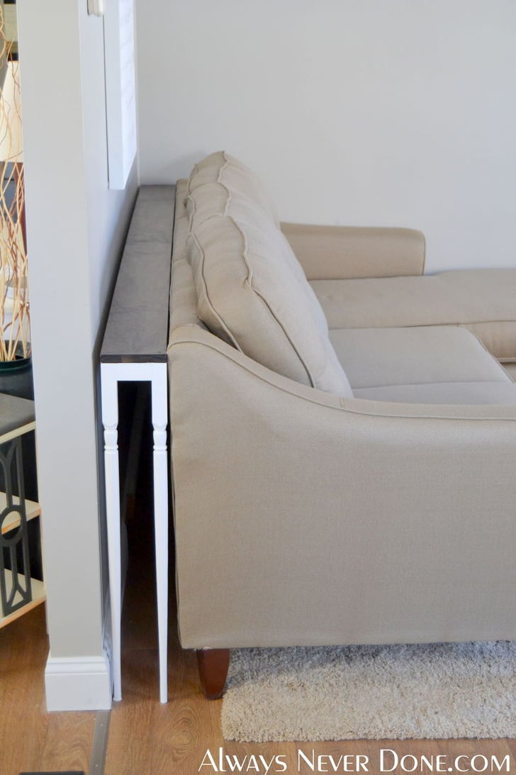 You can see if fits perfectly behind the sofa. Affordable Accent