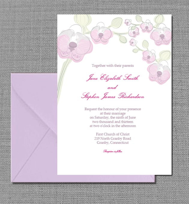 Orchid Wedding Invitation