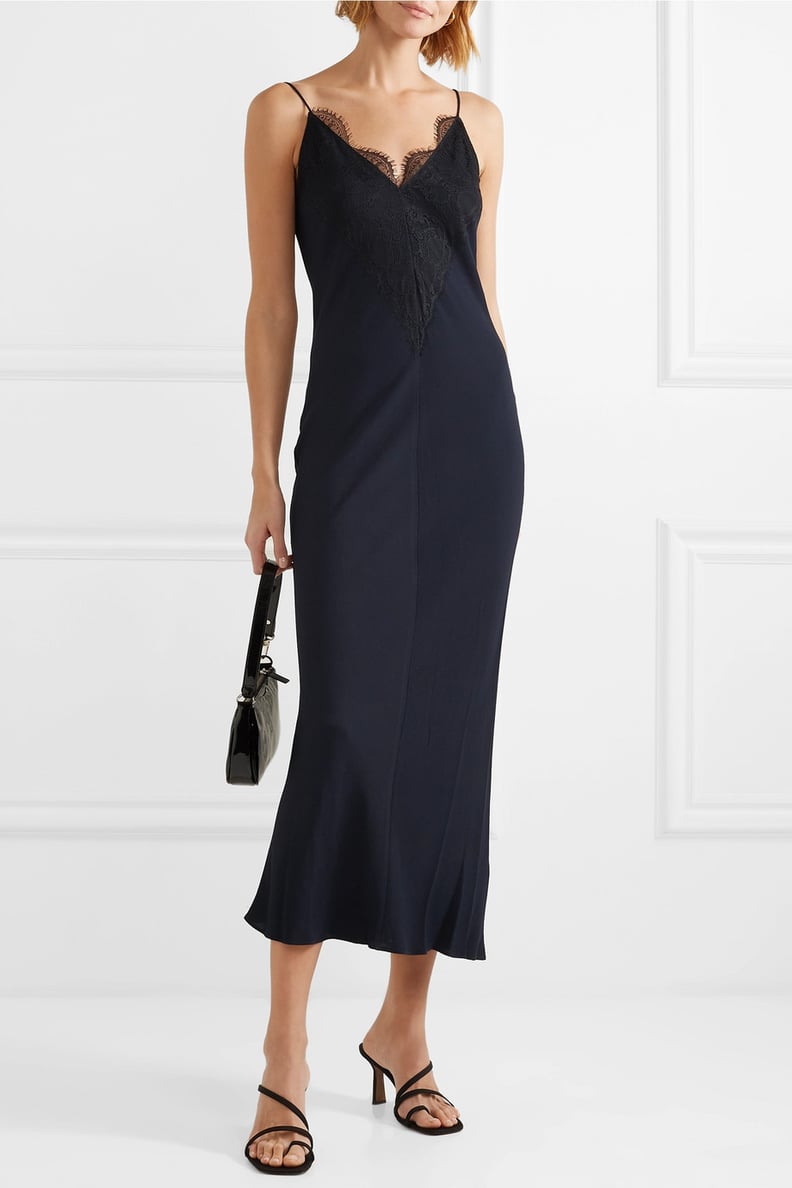 By Malene Birger Stefani Lace-Trimmed Satin Midi Dress