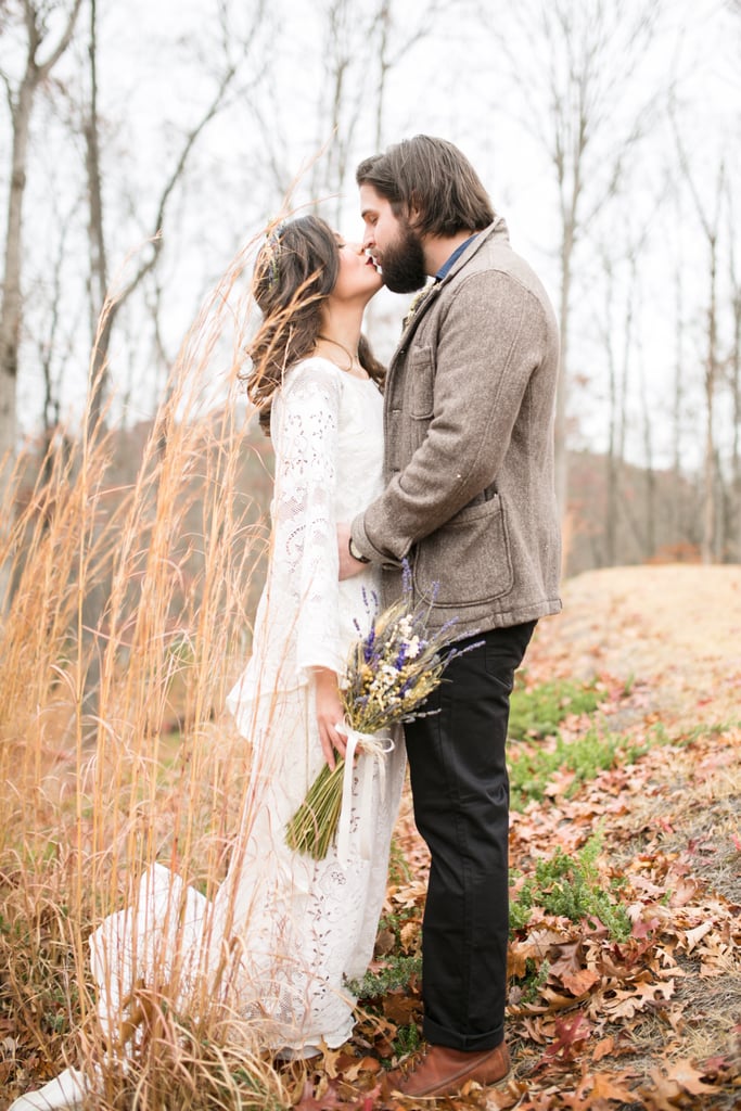 boho winter wedding guest