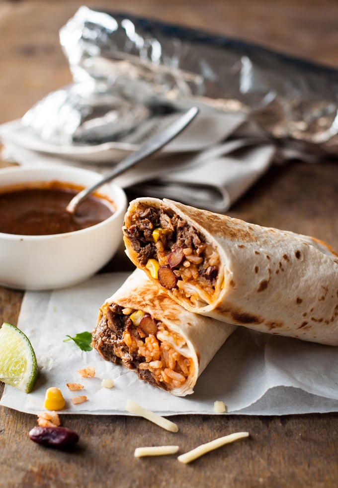 Shredded Mexican Beef Burrito