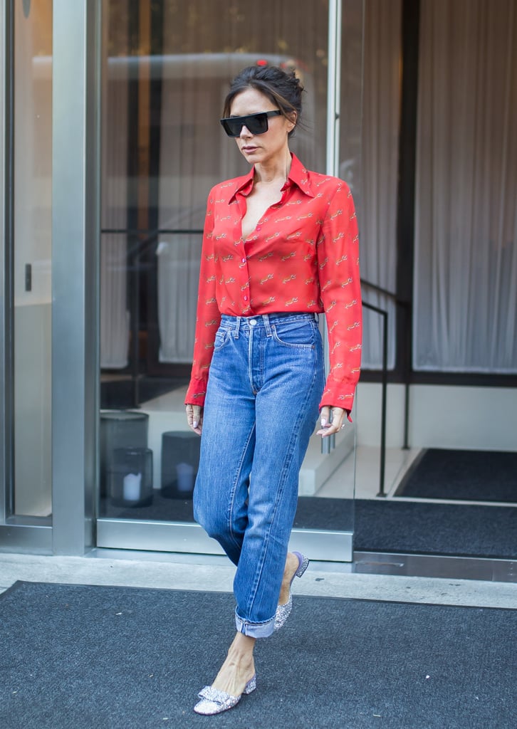 Victoria Beckham Glitter Harper Slippers | POPSUGAR Fashion