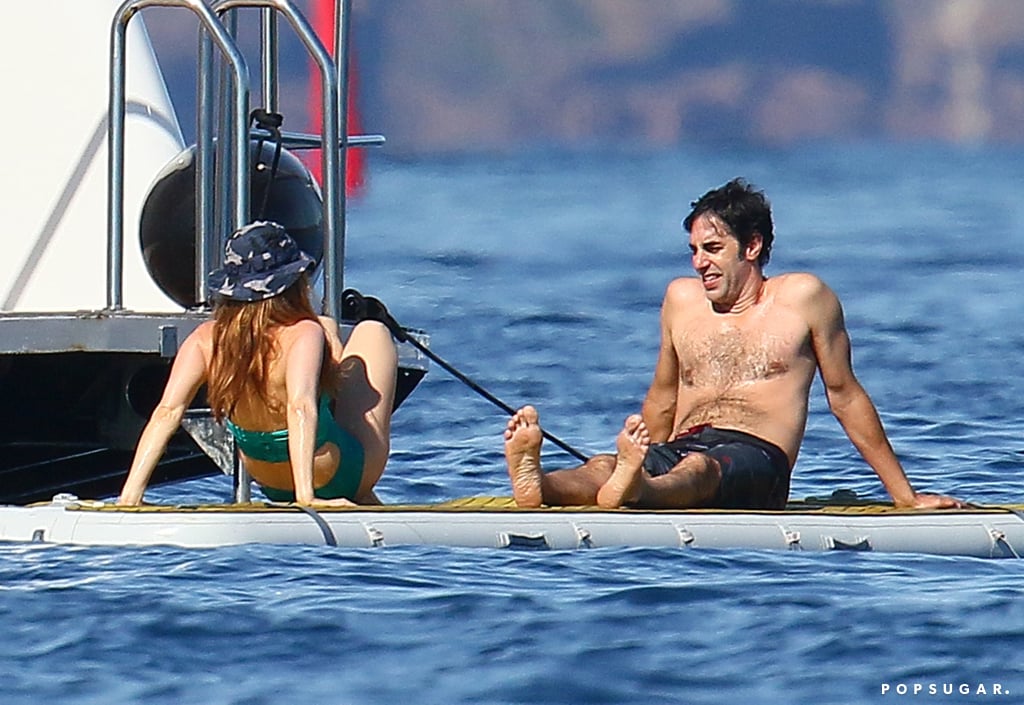 Sacha Baron Cohen and Isla Fisher touched down in the South of France for a family vacation earlier this week, and on Saturday, the couple was seen relaxing on board a luxurious yacht in Cannes. Isla showed off her slim figure in a teal one-piece, while Sacha went shirtless and wore a newsboy cap. After enjoying some quality R&R on the boat, the duo took a refreshing dip in the ocean and visited Saint Honorat Island, where they went on a romantic stroll. The pair most recently appeared together in the action comedy The Brothers Grimsby, and Isla is currently gearing up for the release of Nocturnal Animals, which also stars Amy Adams and	Jake Gyllenhaal.