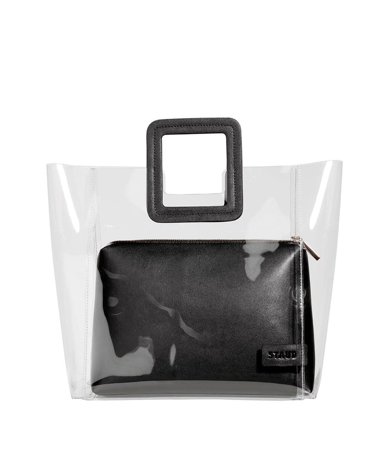 Staud Shirley Clear PVC and Leather Tote Bag