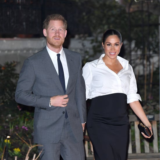 Meghan Markle's Black Aquazzura Heels With Gold Straps 2019