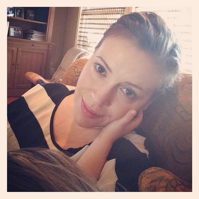 Little Milo Langdon kept close tabs on his mom, Alyssa Milano, during nap time. 
Source: Instagram user milano_alyssa