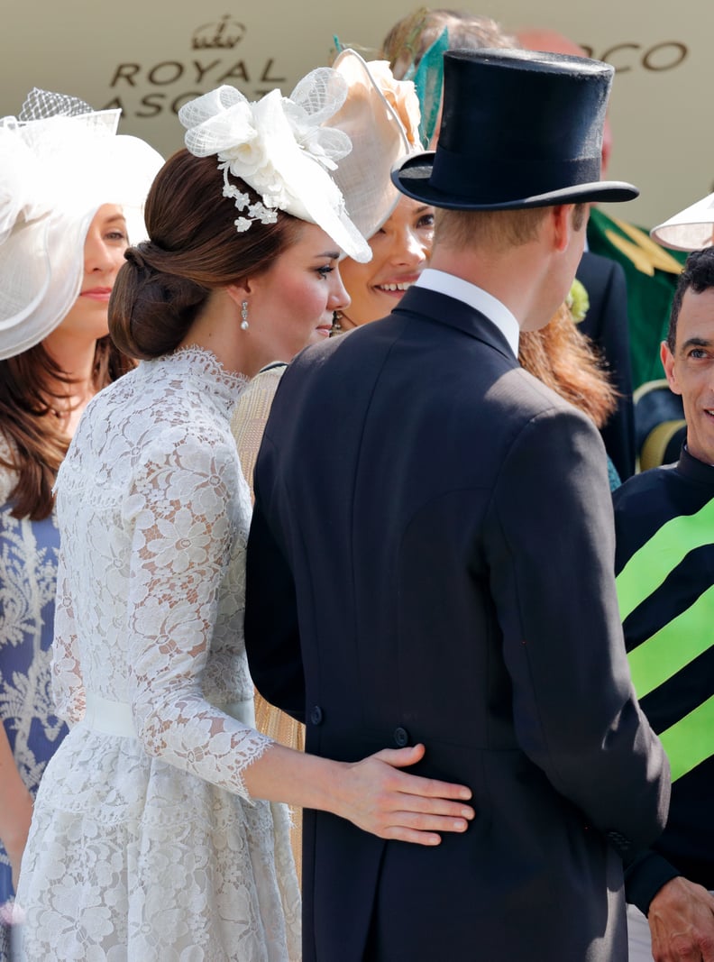 Kate Sweetly Touched William's Back at the Royal Ascot