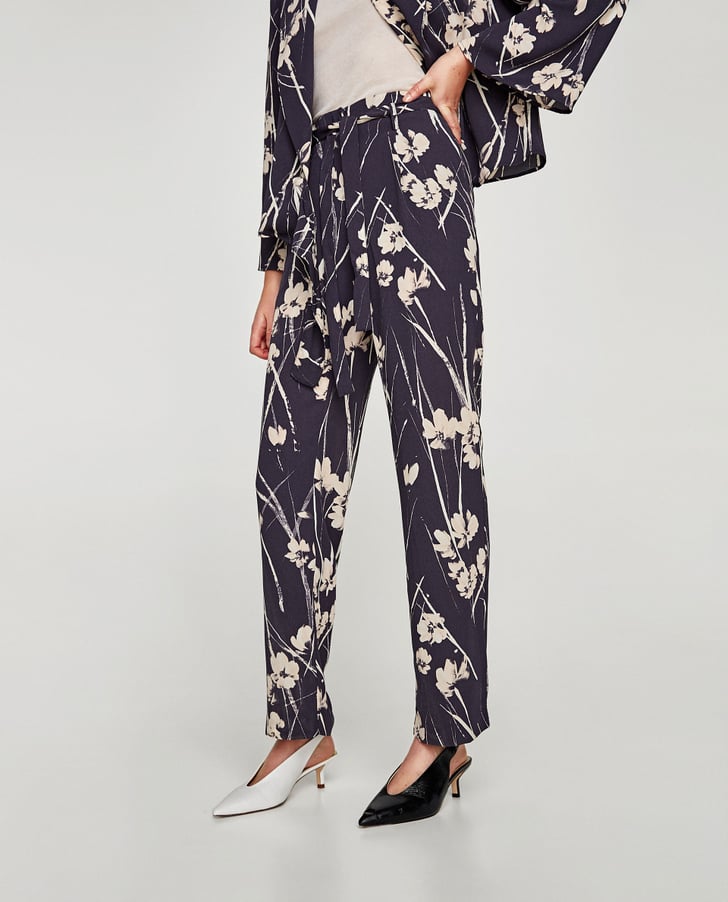 Full Length Flare Trouser - Brown Floral Print – Rosie Assoulin