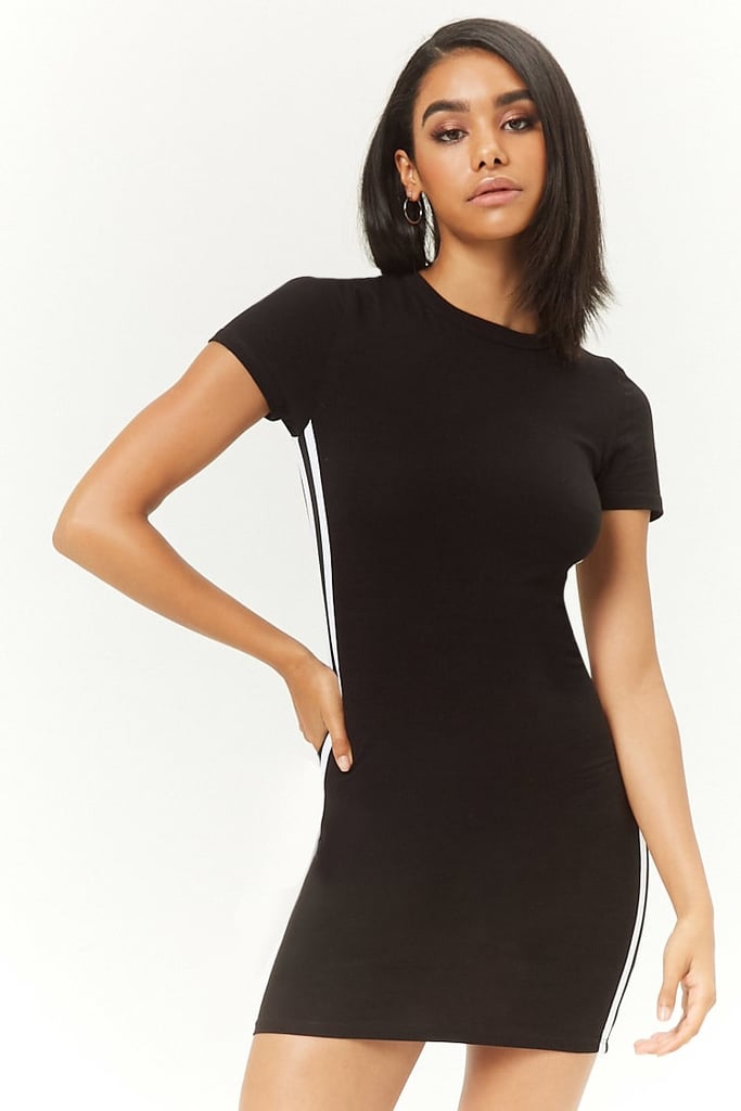 Striped-Trim T-Shirt Dress