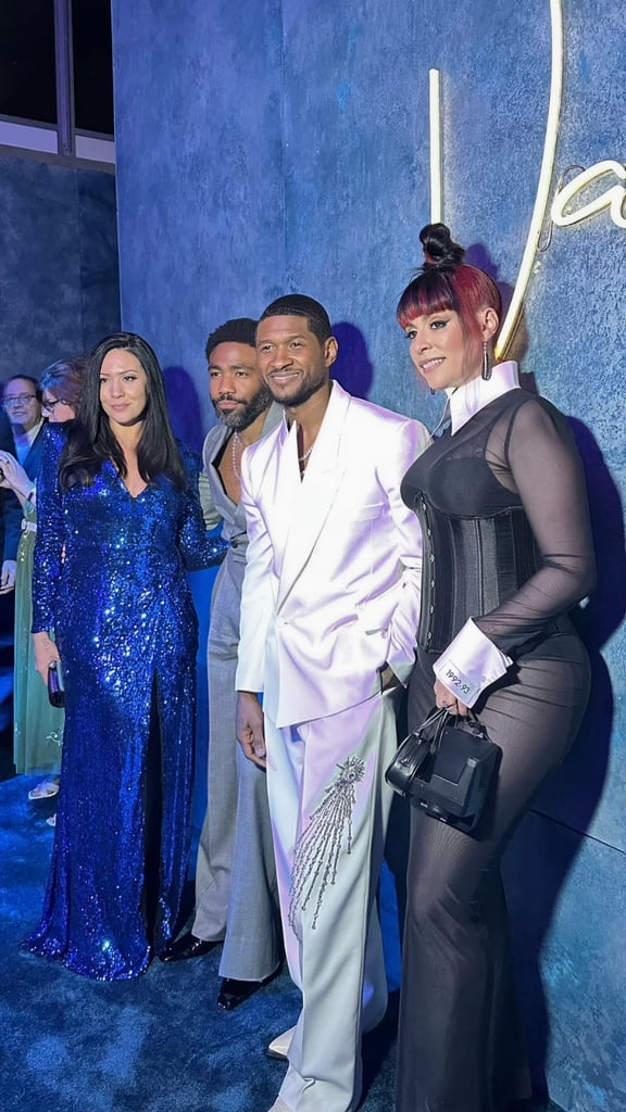 Michelle White, Donald Glover, Usher, and Jennifer Goicoechea