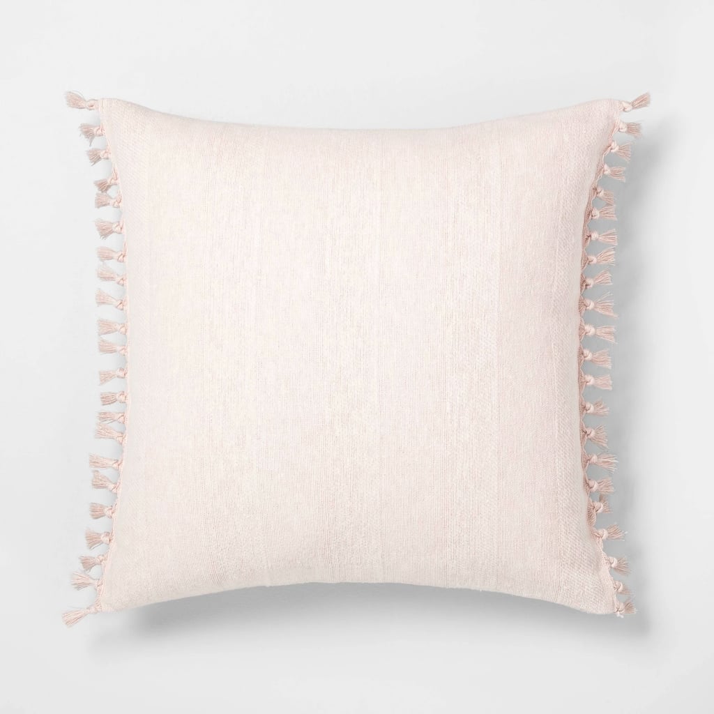 Wide-Stripe Pillow in Peach