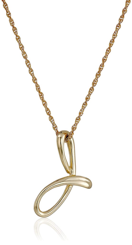 14k Gold Over Sterling Silver Cursive Initial Pendant Necklace