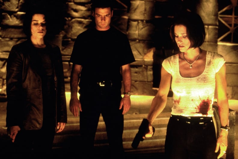 SCREAM 2, from left: Neve Campbell, Jerry O'Connell, Courte ney Cox, 1997,  Miramax/courtesy Everett Collection