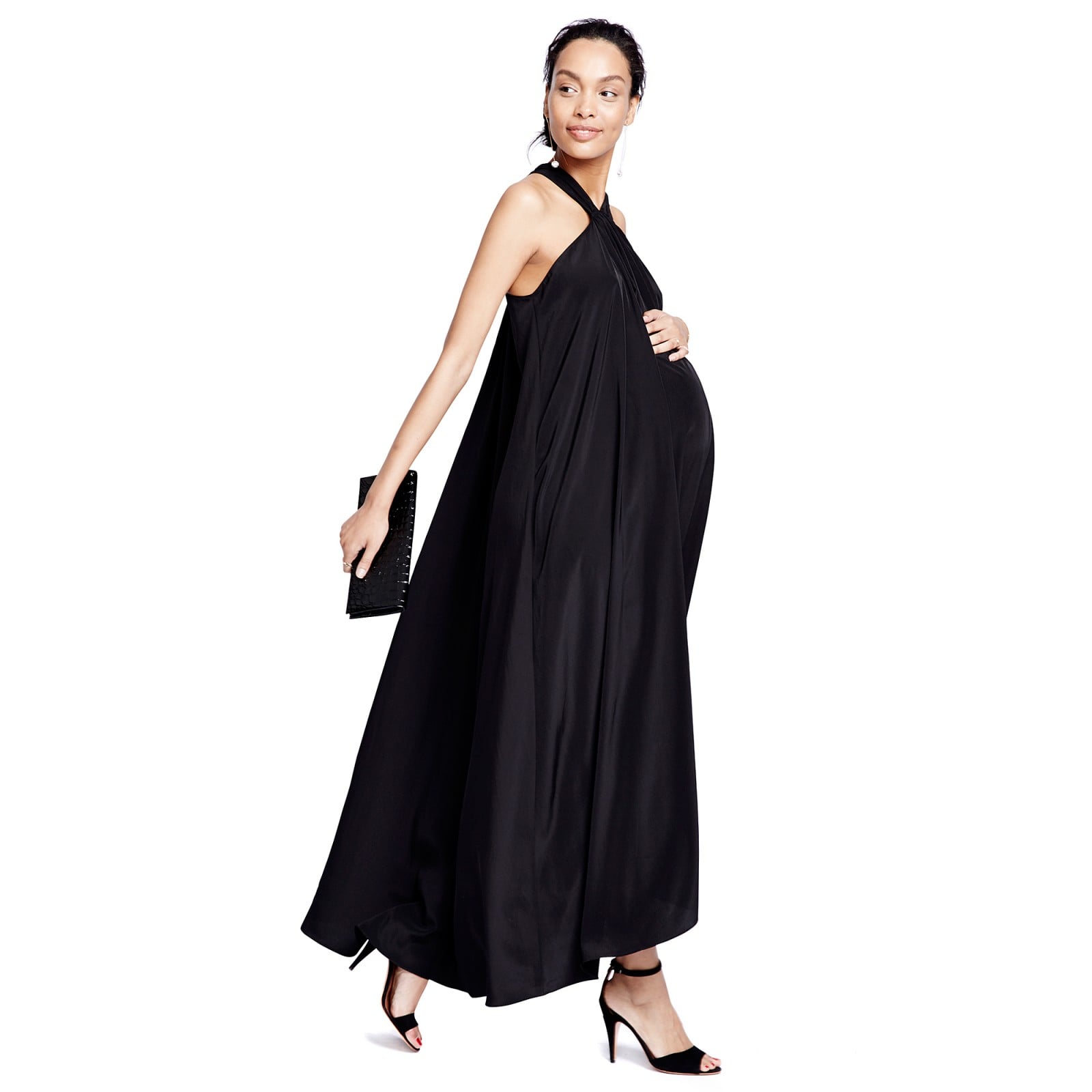maternity black tie gown