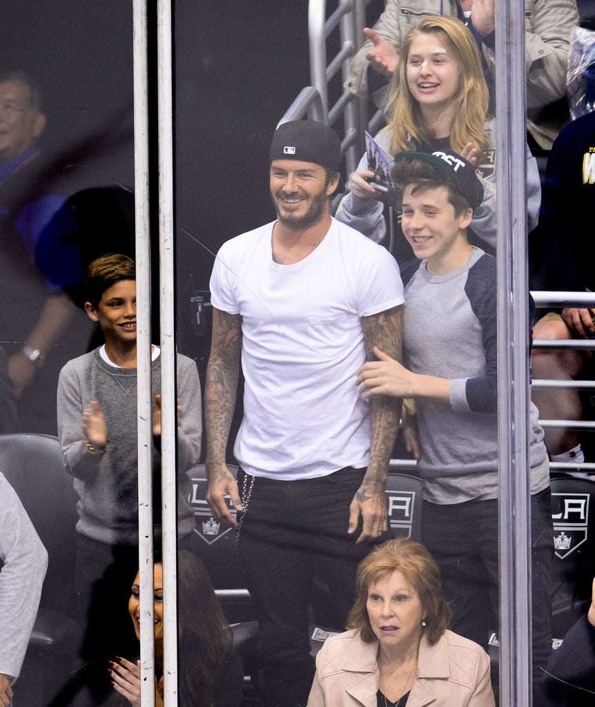 The Beckhams at the LA Kings Game 2014