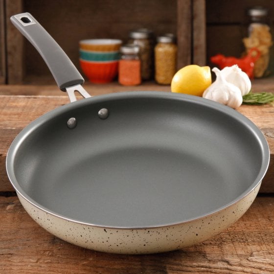 The Pioneer Woman Vintage Speckle 12" Non-Stick Skillet, Silicone and Stainless Steel Bracket Handle ($44)