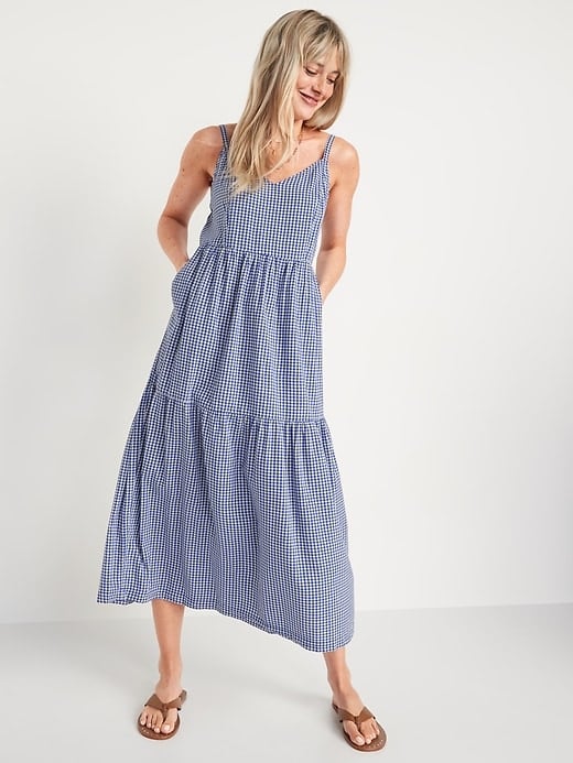 Old Navy Tiered Printed Maxi Cami Swing Dress
