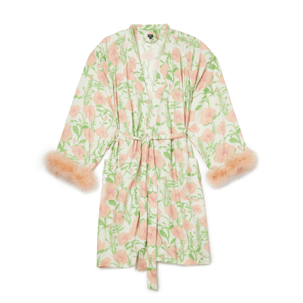 Chrissy Teigen's Ultimate Fur-Lined Floral Robe in In Bloom