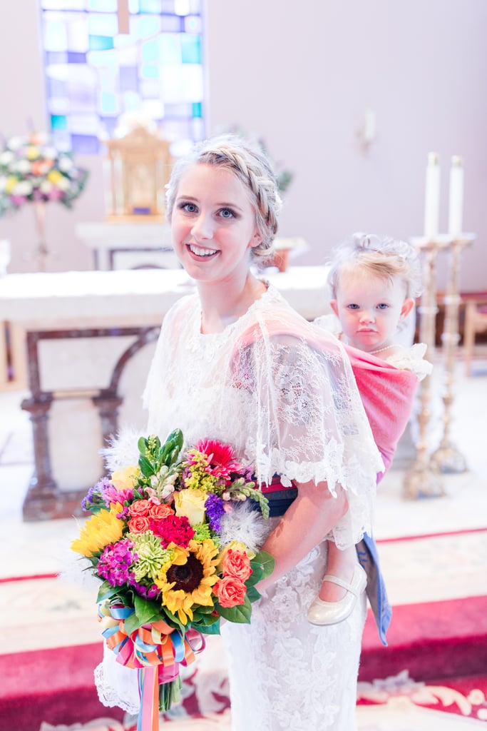 Photos of a Bride Wears Toddler During Her Wedding