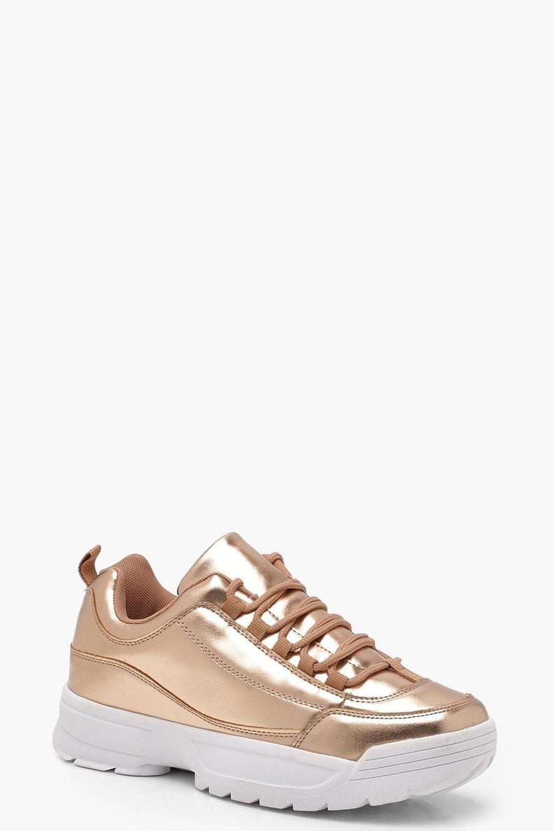 Boohoo Chunky Metallic Trainers