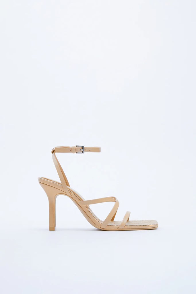 Zara Heeled Leather Sandals With Insole