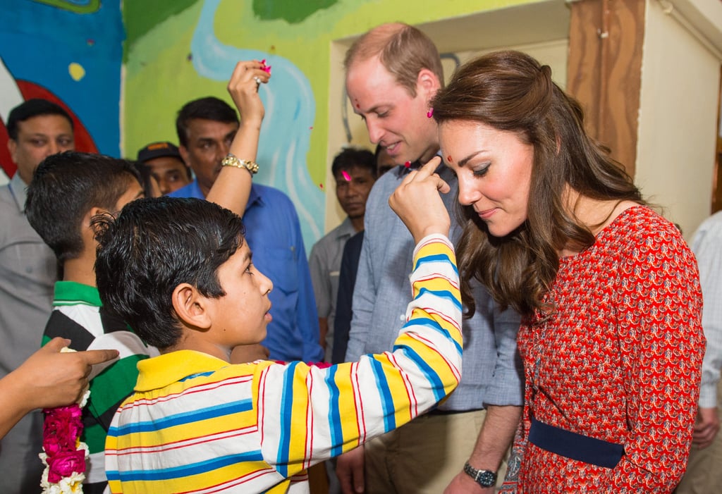 Kate and Will both donned a tilak during their visit in New Delhi, India, in April.