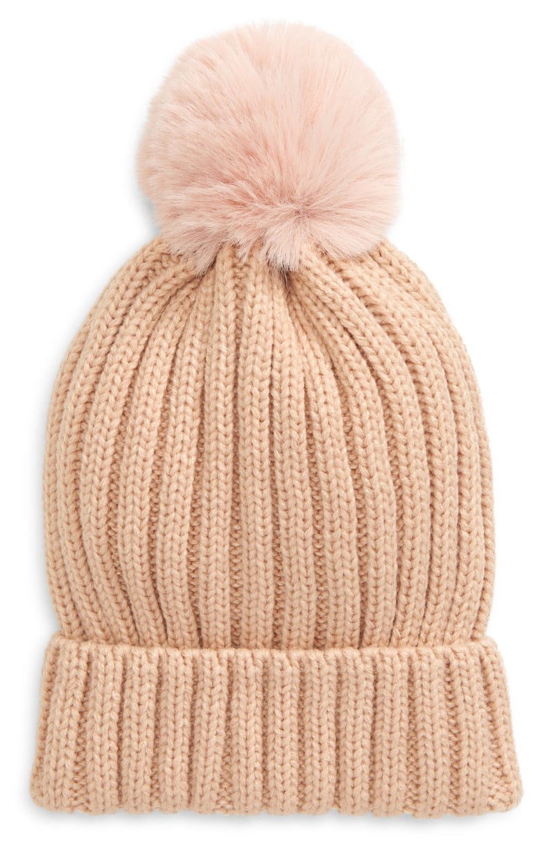 BP. Beanie With Faux Fur Pom