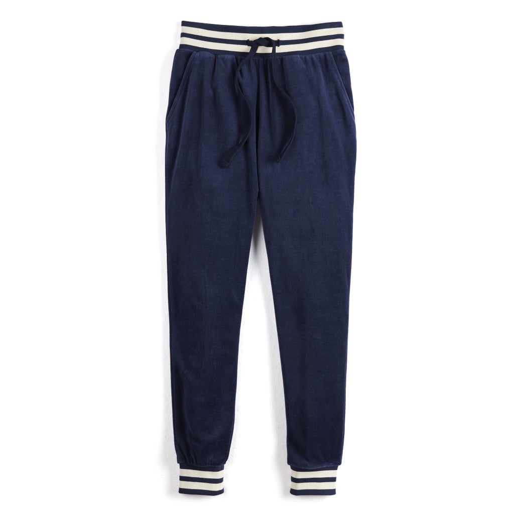 Striped-Trip Velour Jogger Pants