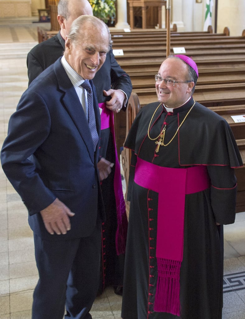 Prince Philip met with Catholic Archbishop Charles Scicluna of Malta during a visit to St Pauls Pro-Cathedral in November 2015.