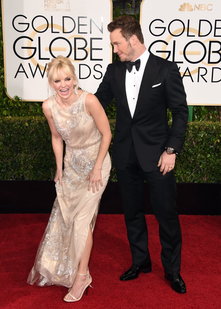 Anna Faris and Chris Pratt couldn't contain their laughter.