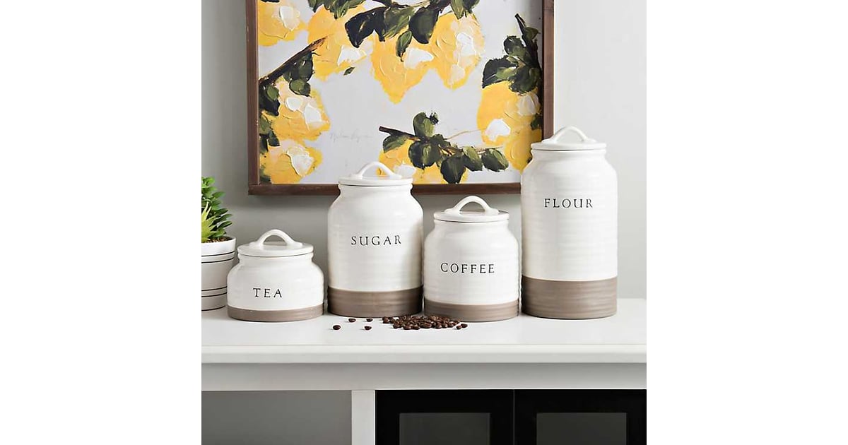 Two-Tone Modern Farmhouse Canisters | Cute Farmhouse Kitchen Decor