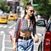 Bella Hadid's Plaid Crop Top June 2018