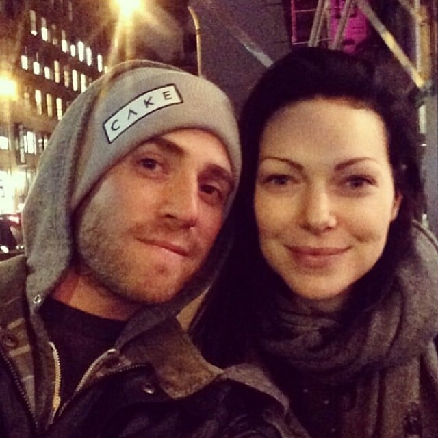 Bryan Greenberg and Laura Prepon tried to stay warm on the set of their current project. 
Source: Instagram user bryangreenberg