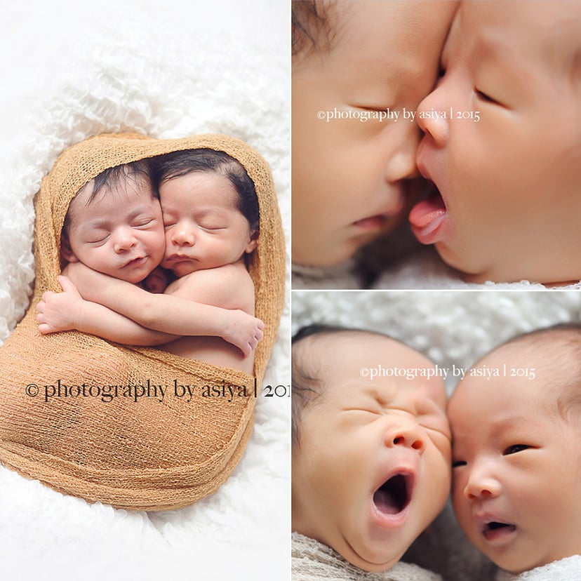 cute sleeping baby twins