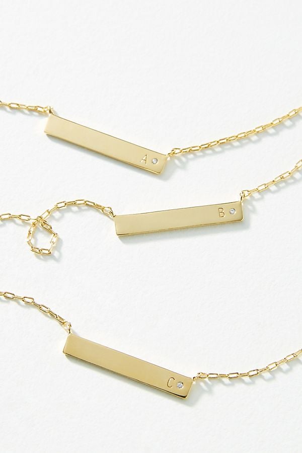 Monogram bar necklace top