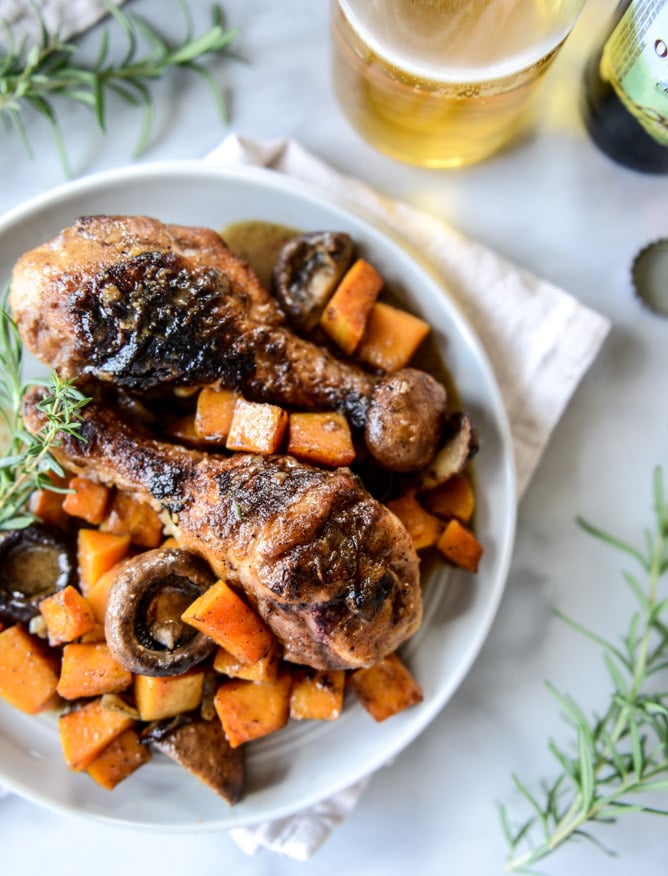 Cider-Braised Chicken With Butternut Squash