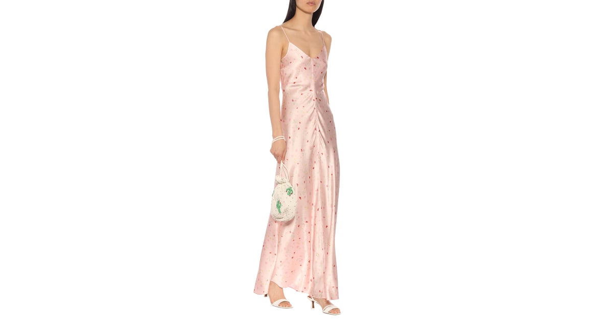 Ganni Floral Silk Slip Dress Of Course Lady Gaga Managed to Make