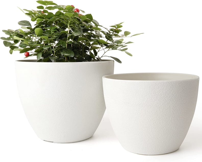 White Indoor Plant Pots with Drainage Holes