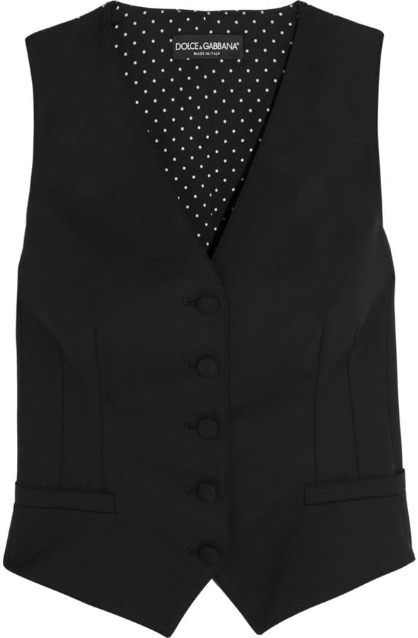 Dolce & Gabbana Crepe De Chine-Paneled Wool-Blend Vest ($895)
