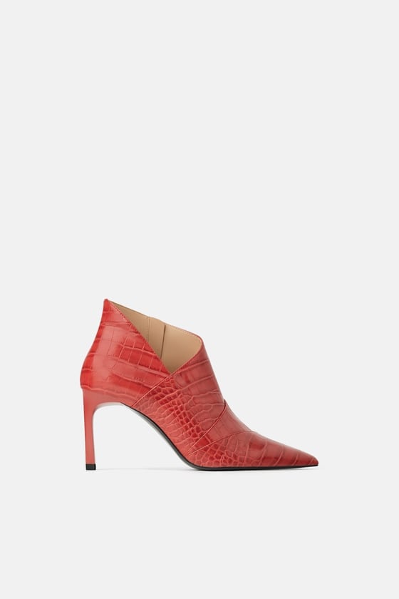 Zara Heeled Animal Print Ankle Boots