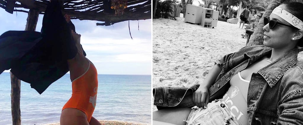 Alicia Keys's Orange Gucci Swimsuit January 2019