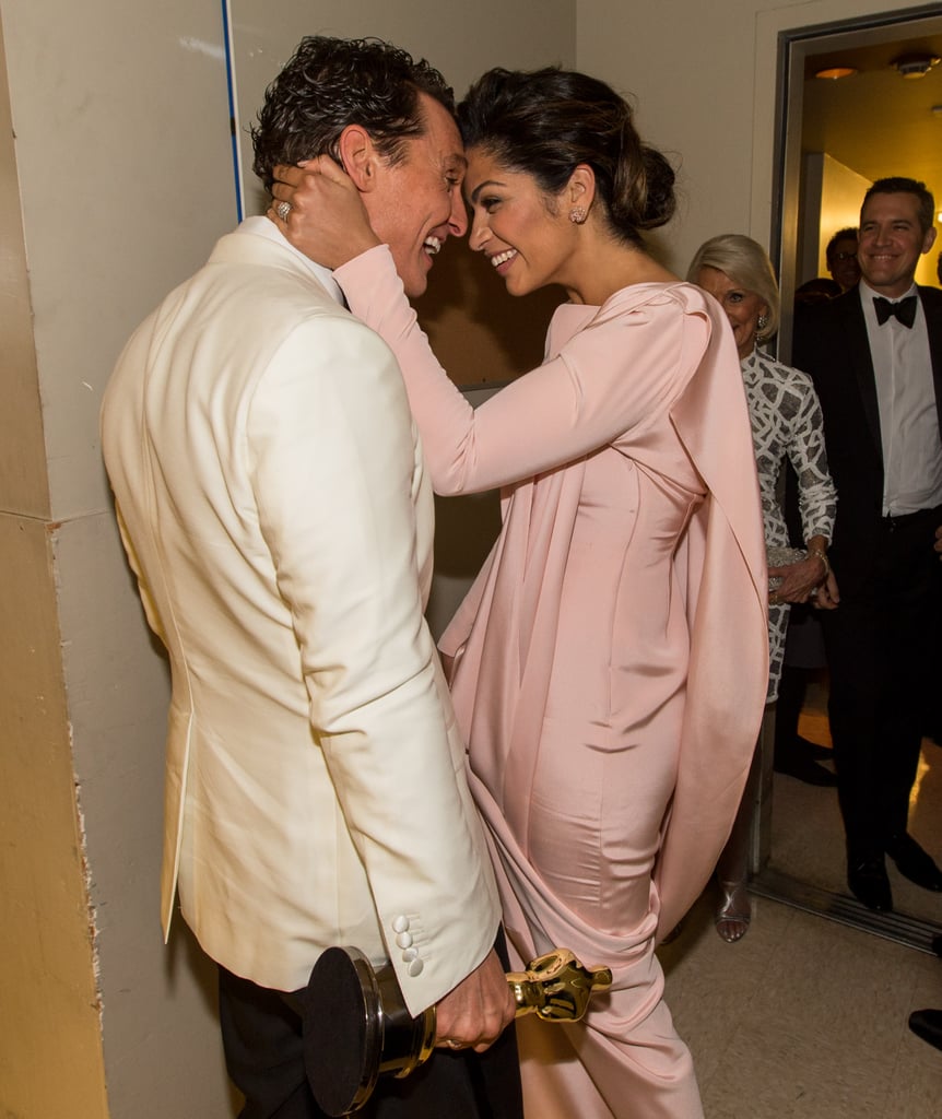 In one of the sweetest couple moments of the night, Camila Alves congratulated Matthew McConaughey on his big best actor win backstage.