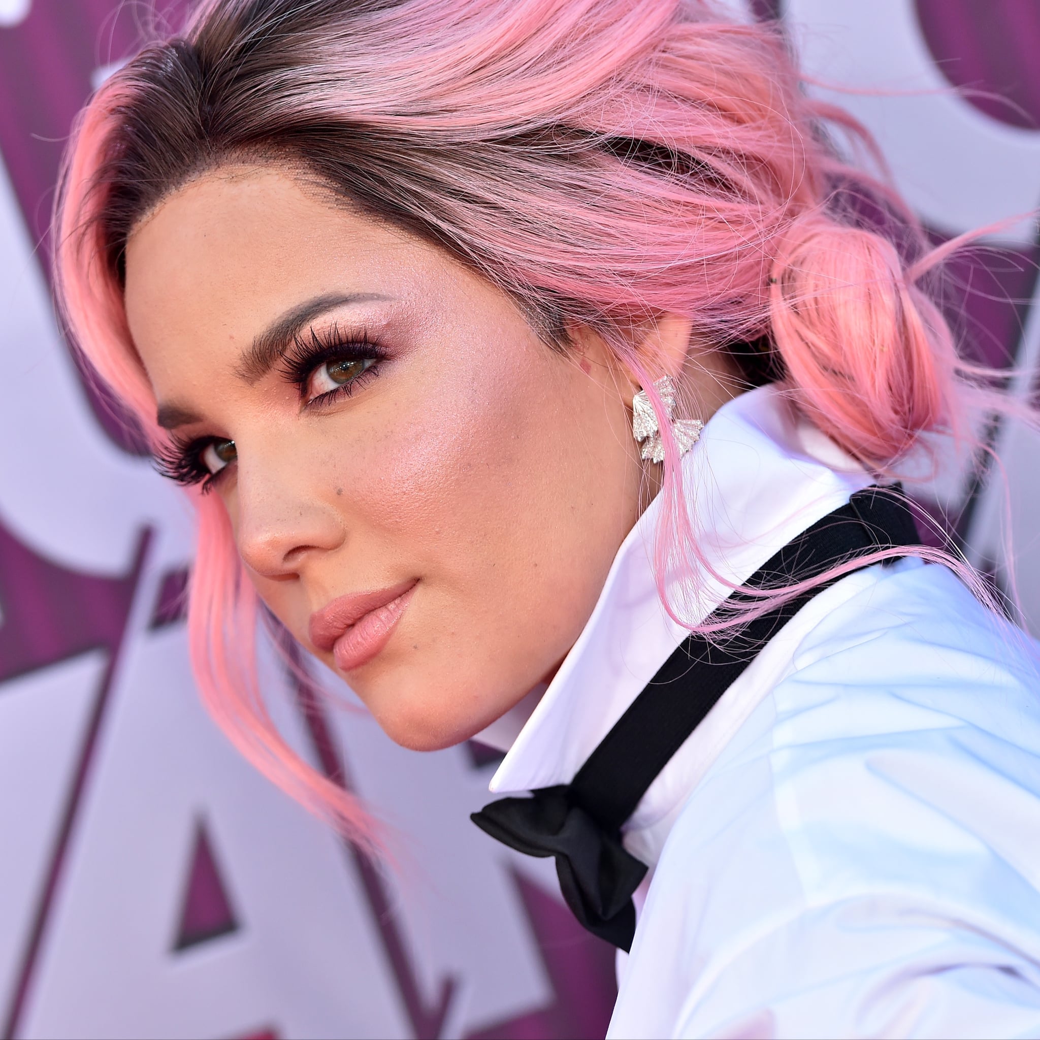 Halsey Red Space Buns Hairstyle 2019 Popsugar Beauty
