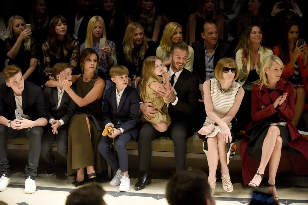 David and Victoria Beckham With Their Kids at Burberry Show