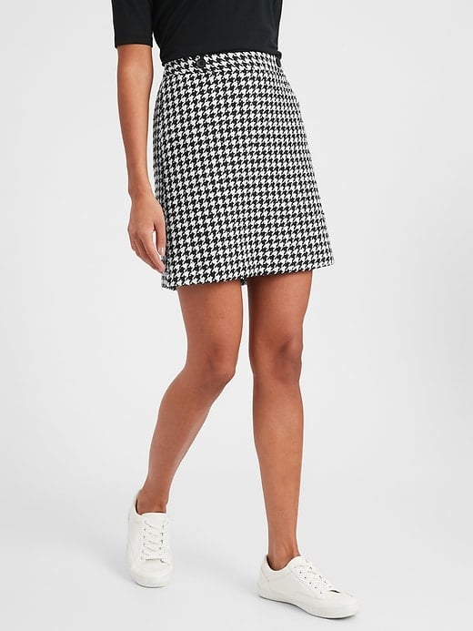 Banana Republic Factory Houndstooth A-Line Mini Skirt