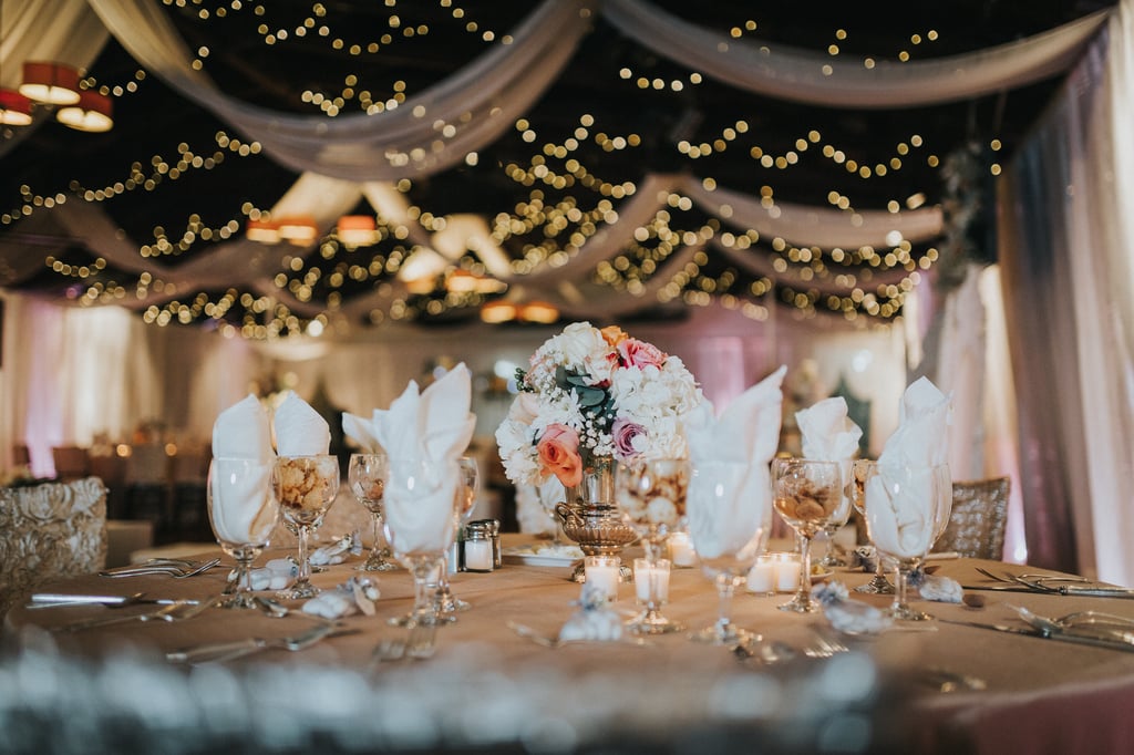 Elegant Wedding Reception With Blush and Gray Colors