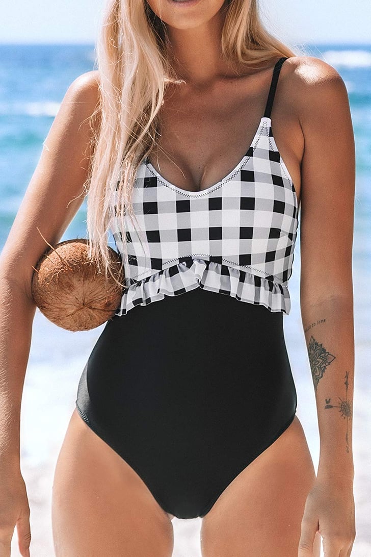 Cupshe Gingham Ruffle Adjustable Strap One Piece Swimsuit The Best 