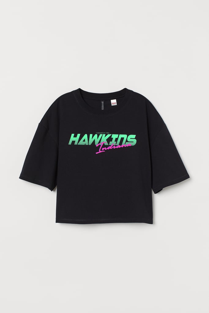 H M x Stranger Things Boxy printed T shirt 9 Demogorgon but
