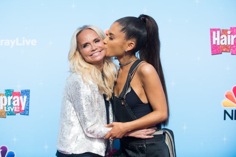 UNIVERSAL CITY, CA - NOVEMBER 16:  Actress Kristin Chenoweth (L) and singer/actress Ariana Grande attend the press junket for NBC's 'Hairspray Live!' at NBC Universal Lot on November 16, 2016 in Universal City, California.  (Photo by Emma McIntyre/Getty I